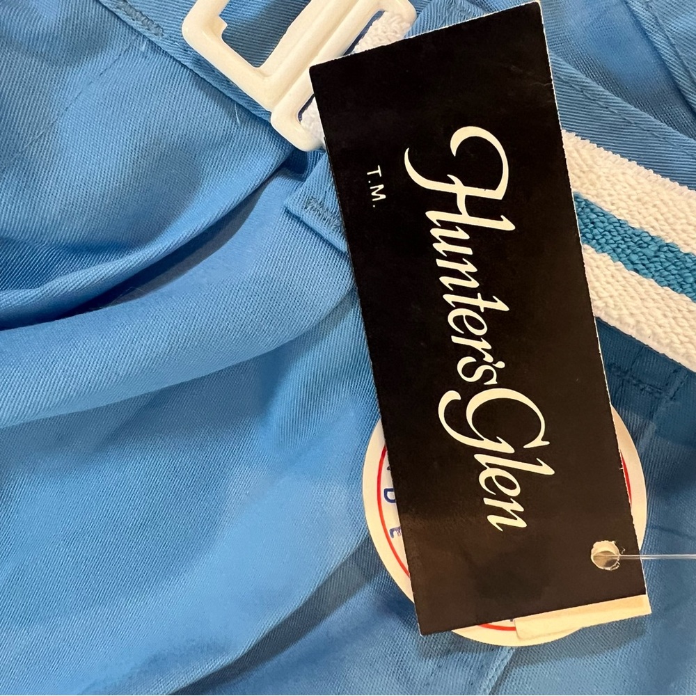 Hunter Glen NWT High Rise Bermuda Culotte Shorts Pleat Front Belted Blue 11/12 - Picture 12 of 13